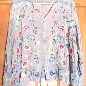 Johnny Was Embroidered LS Blouse